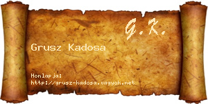 Grusz Kadosa névjegykártya